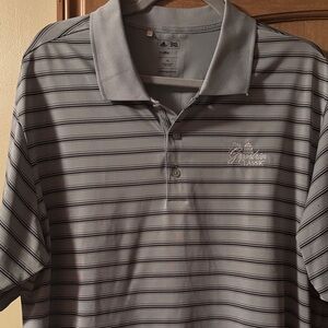 adidas Light Gray Striped Polo Shirt